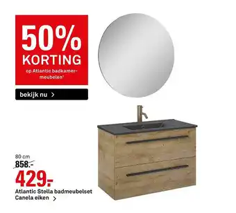 Karwei Atlantic Stella Badmeubelset Canela Eiken 50% Korting aanbieding