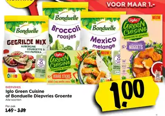 Vomar Voordeelmarkt Iglo Green Cuisine of Bonduelle Diepvries groente aanbieding