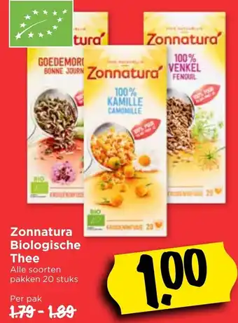 Vomar Voordeelmarkt Zonnatura Biologische thee 20st aanbieding