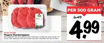 Vomar Voordeelmarkt Magere runderlappen 500g aanbieding