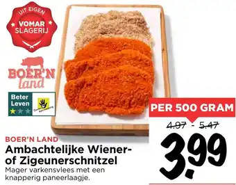 Vomar Voordeelmarkt Ambachtelijke Wiener- of Zigeunerschnitzel 500g aanbieding