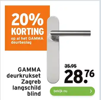 GAMMA Deurkrukset Zagreb langschild blind aanbieding