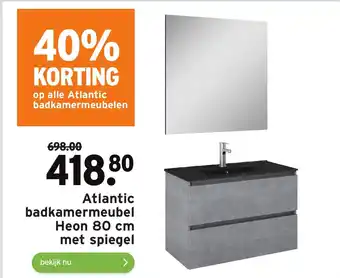 GAMMA Atlantic badkamermeubel Heon 80cm met spiegel aanbieding