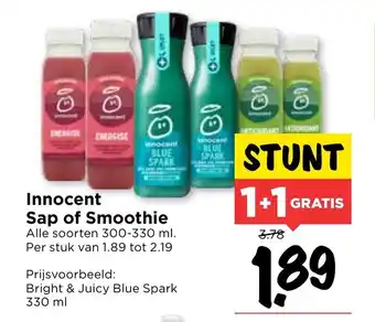 Vomar Voordeelmarkt Innocent smoothie of sap 2*300-330 ml aanbieding