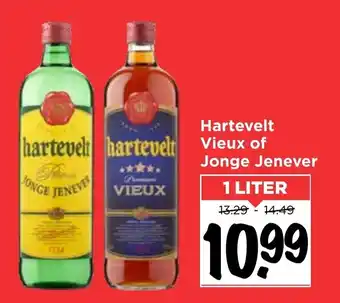 Vomar Voordeelmarkt Hartevelt of Vieux jonge jenever 1L aanbieding