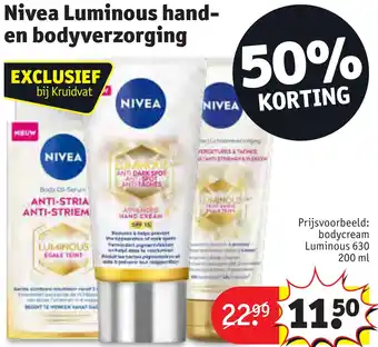 Kruidvat Nivea Luminous hand en bodyverzorging aanbieding