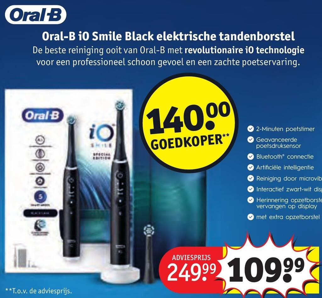 Oral-B i0 Smile Black elektrische tandenborstel aanbieding bij Kruidvat