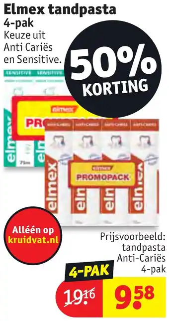 Kruidvat Elmex tandpasta 4-pak aanbieding