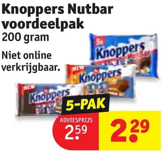 Kruidvat Knoppers Nutbar voordeelpak 200 gram aanbieding