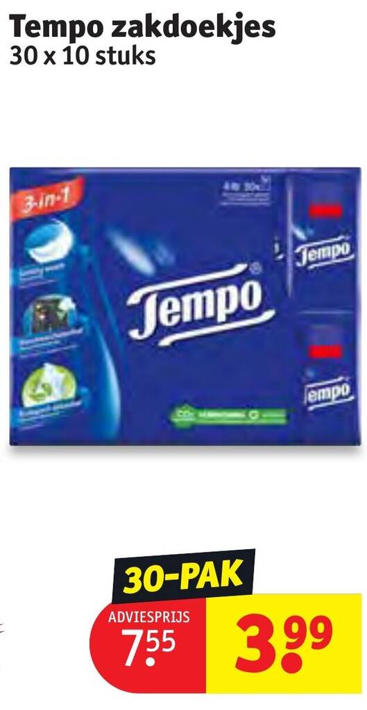 Tempo zakdoekjes aanbieding bij Kruidvat