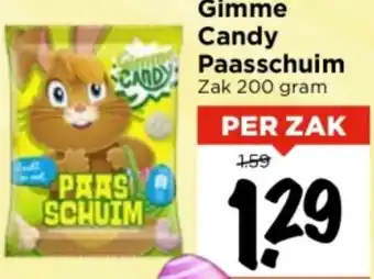 Vomar Voordeelmarkt Gimme Candy Paasschuim Zak 200 gram aanbieding