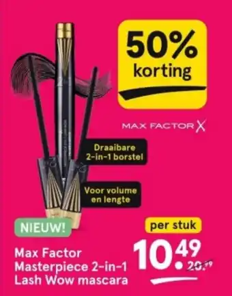 Etos Masterpiece 2-in-1 Lash Wow mascara per stuk aanbieding