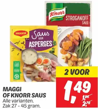 Dekamarkt MAGGI OF KNORR SAUS aanbieding