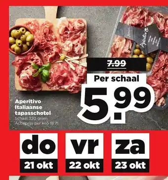 PLUS Aperitivo italiaanse tapasschotel 320 gram aanbieding