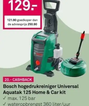 Karwei Bosch hogedrukreiniger Universal Aquatak 125 Home & Car kit aanbieding