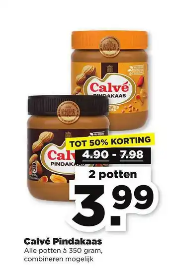 PLUS Calvé pindakaas 350 gram aanbieding