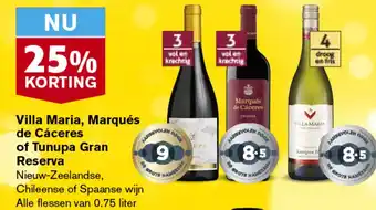 Hoogvliet Villa Maria, Marqués de Cáceres of Tunupa Gran Reserva aanbieding