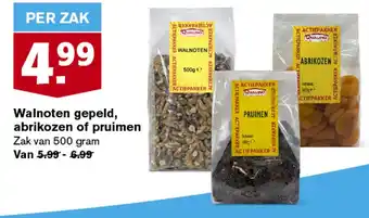 Hoogvliet Walnoten gepeld, abrikozen of pruimen 500 gram aanbieding