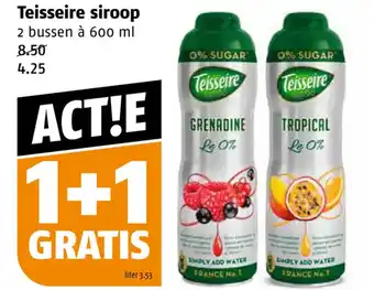 Poiesz Teisseire siroop 2 bussen à 600 ml aanbieding