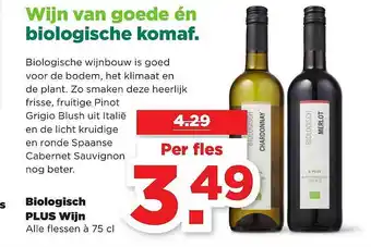 PLUS Biologisch Plus Wijn 75 cl aanbieding