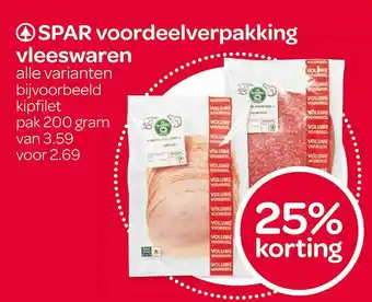 Spar Spar Voordeelverpakking Vleeswaren 25% Korting aanbieding