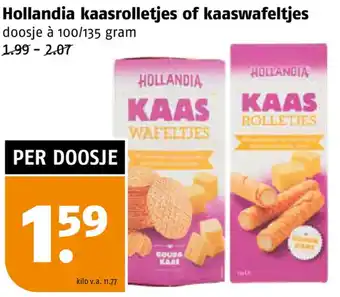 Poiesz Hollandia kaasrolletjes of kaaswafeltjes aanbieding