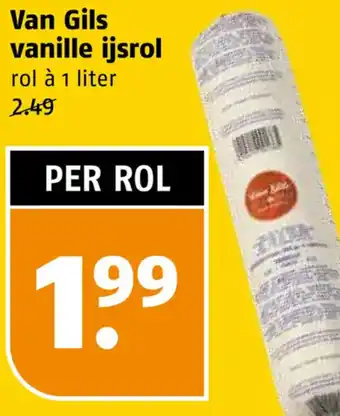 Poiesz Van Gils vanille ijsrol rol à 1 liter aanbieding