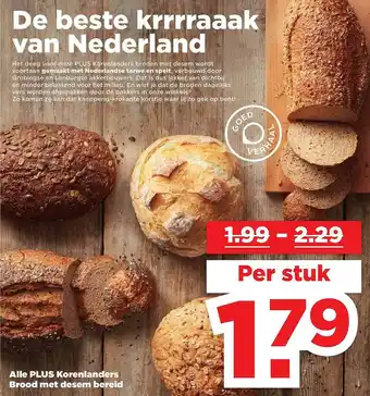 PLUS Alle Plus Korenlandser Brood Met Desem Bereid aanbieding