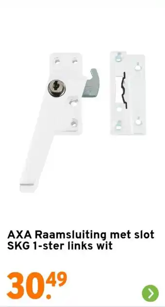 GAMMA AXA Raamsluiting met slot SKG 1-ster links wit aanbieding