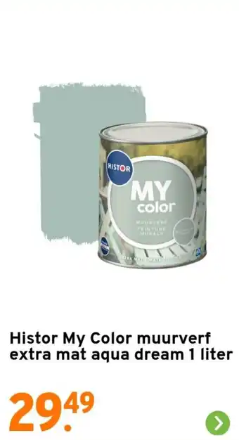 GAMMA Histor My Color muurverf extra mat aqua dream 1 liter aanbieding