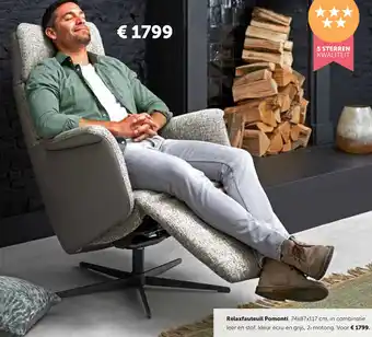 Woonboulevard Poortvliet Relaxfauteuil Pomonti aanbieding