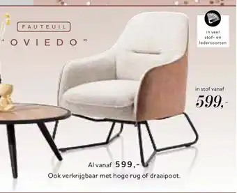 Woonboulevard Poortvliet Fauteuil Oviedo aanbieding