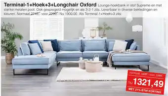 Woonsquare Terminal-1+Hoek+3+Longchair Oxford aanbieding