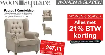 Woonsquare Fauteuil Cambridge aanbieding