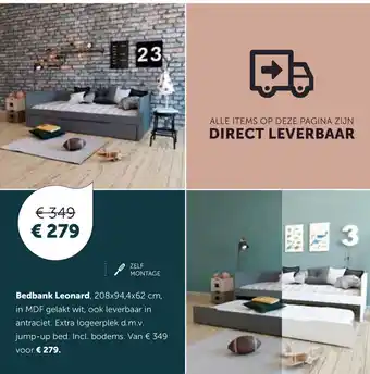 Woonboulevard Poortvliet Bedbank Leonard aanbieding