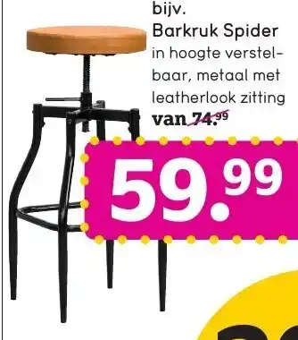 Leen Bakker Barkruk Spider aanbieding