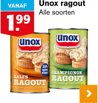 Hoogvliet Unox ragout aanbieding