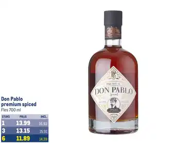 Makro Don Pablo premium spiced  700 ml aanbieding