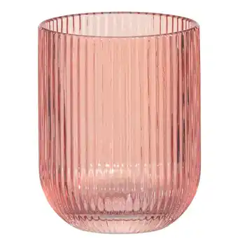 Leen Bakker Waterglas Ribbel - Oranje - 450 ml aanbieding