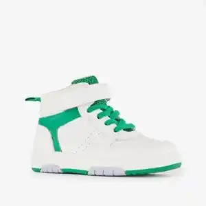 Scapino TwoDay leren jongens sneakers wit groen aanbieding