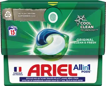 Blokker Ariel All-in-1 PODS Vloeibaar Wasmiddelcapsules 15 Wasbeurten Original Clean & Fresh aanbieding