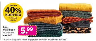 Leen Bakker Plaid Robin 130*160cm aanbieding