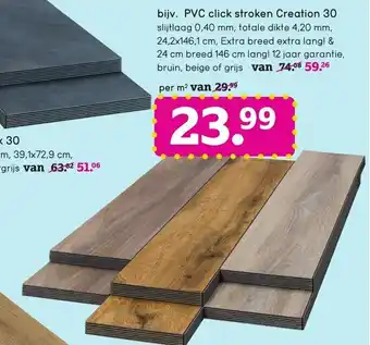 Leen Bakker PVC Click stroken Creation 30 aanbieding