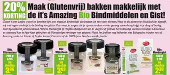 Gezond & Wel it's Amazing Bio Bindmiddelen en Gist aanbieding