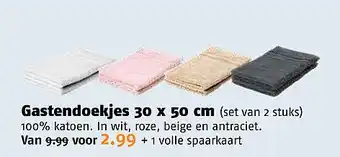 Poiesz Gastendoekjes 30 x 50 cm aanbieding