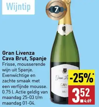 ALDI Gran livenza cava brut spanje aanbieding