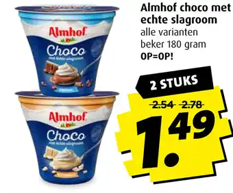 Boni Almhof choco met echte slagroom 180 gram aanbieding