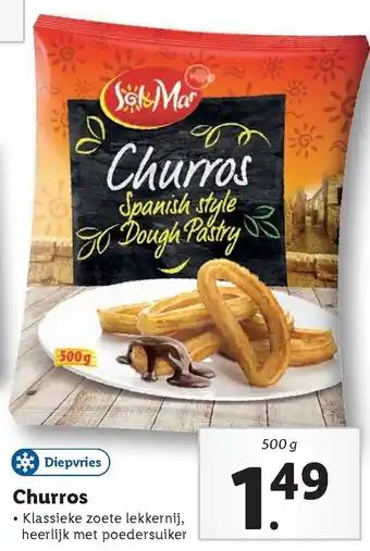 Lidl Sol Mar Churros 500g aanbieding