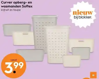 Blokker Curver opberg en wasmanden softex aanbieding