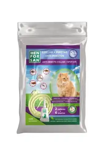 Amazon MENFORSAN Mixpakket anti-insectenhalsbanden en pipetten voor katten, inclusief 2 halsbanden en 6 pipetten, in zelfsluitende z aanbieding